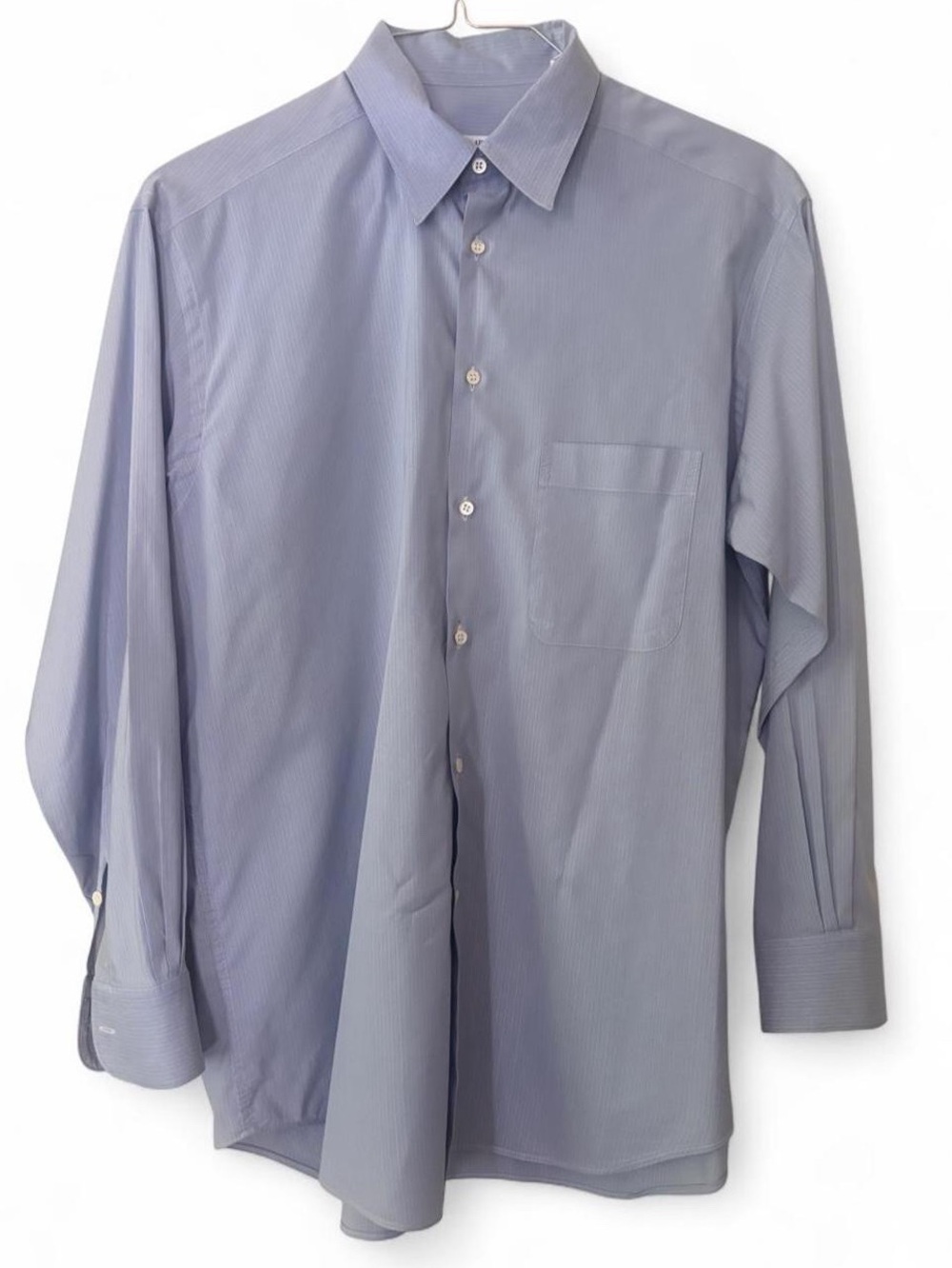 Giorgio Armani Le Collezioni Blue Micro-Stripe Dress Shirt (16/41 R / Large)
